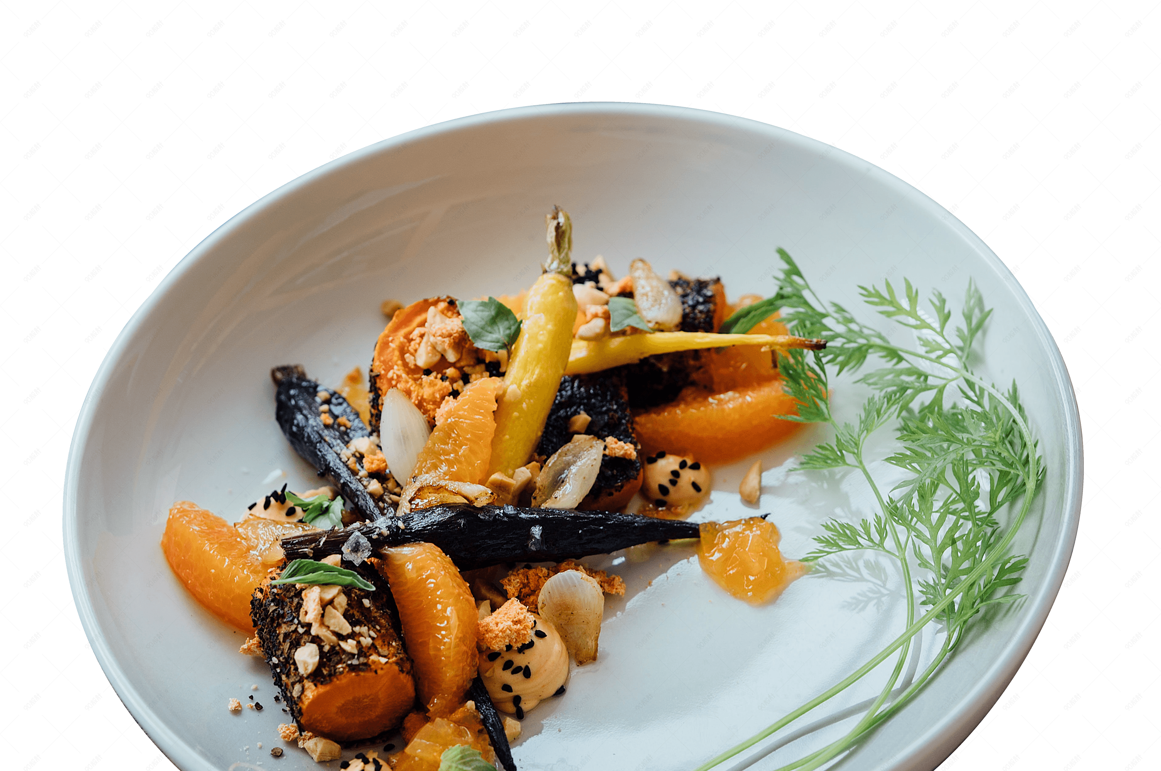 椒盐花生米胡萝卜摆盘【免抠元素png】-90设计网