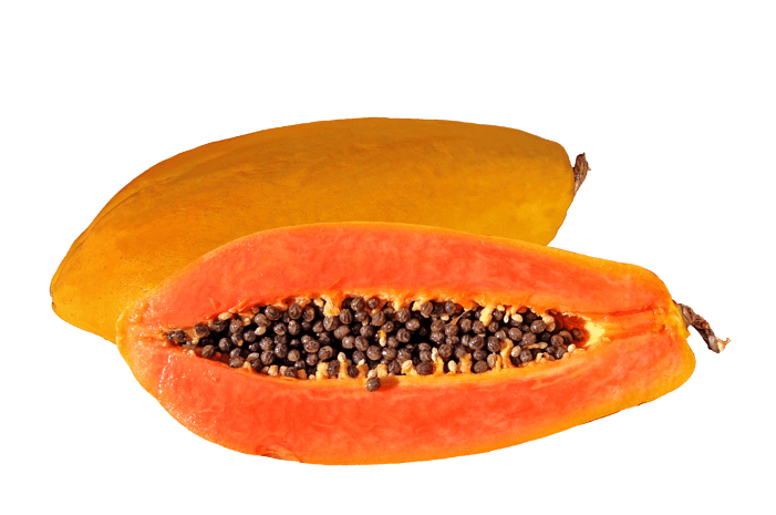 秋季成熟的水果木瓜果肉