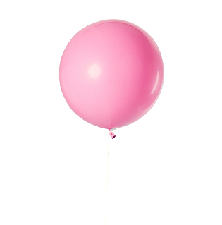 一只粉色的漂浮的气球