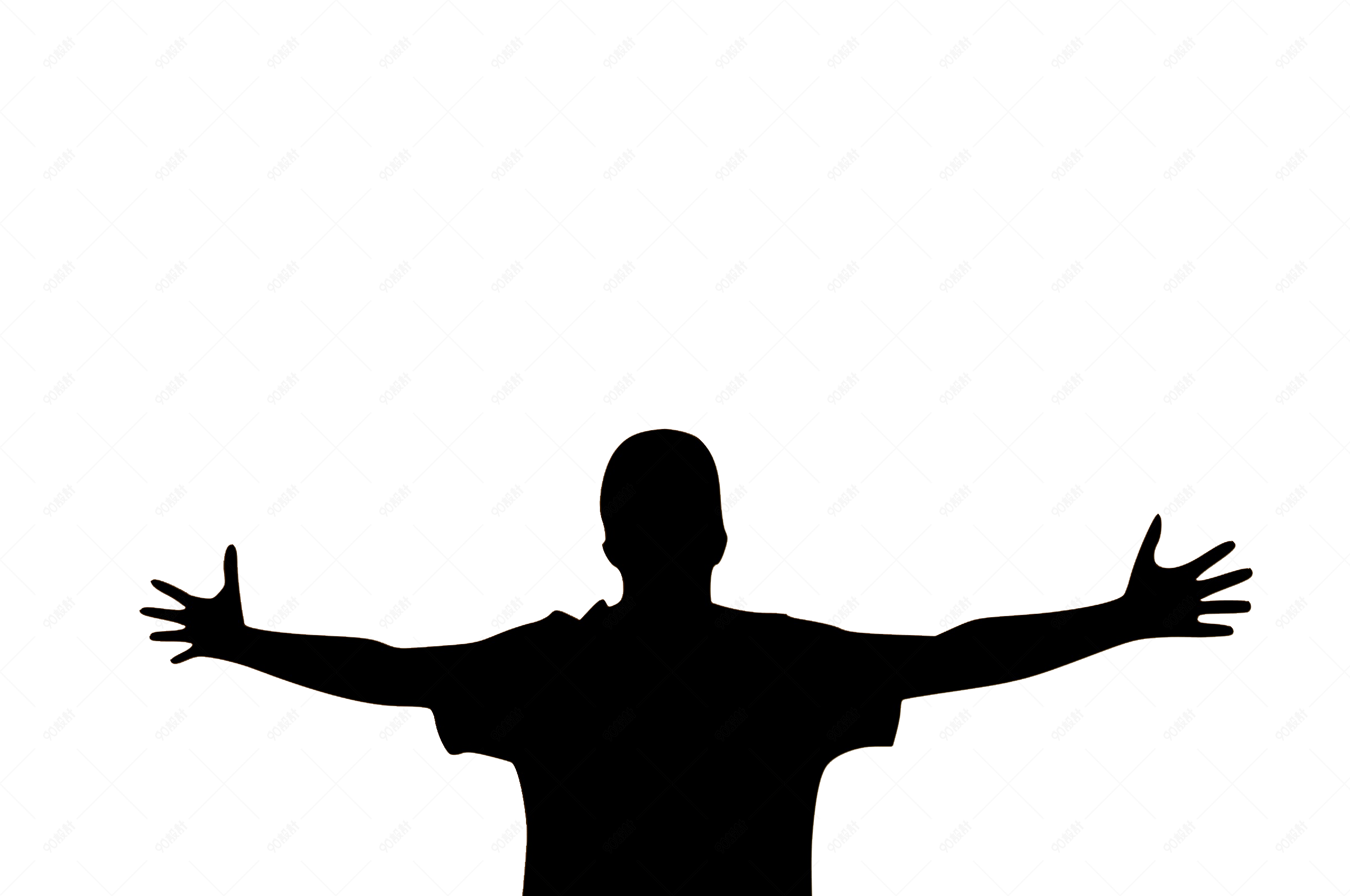 男子拥抱自然剪影效果图