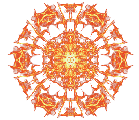 圆形橘红色火焰效果图案