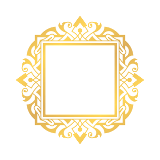 圆形方孔金色镂空花纹