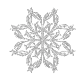 八角冰冻雪花透明冰晶体