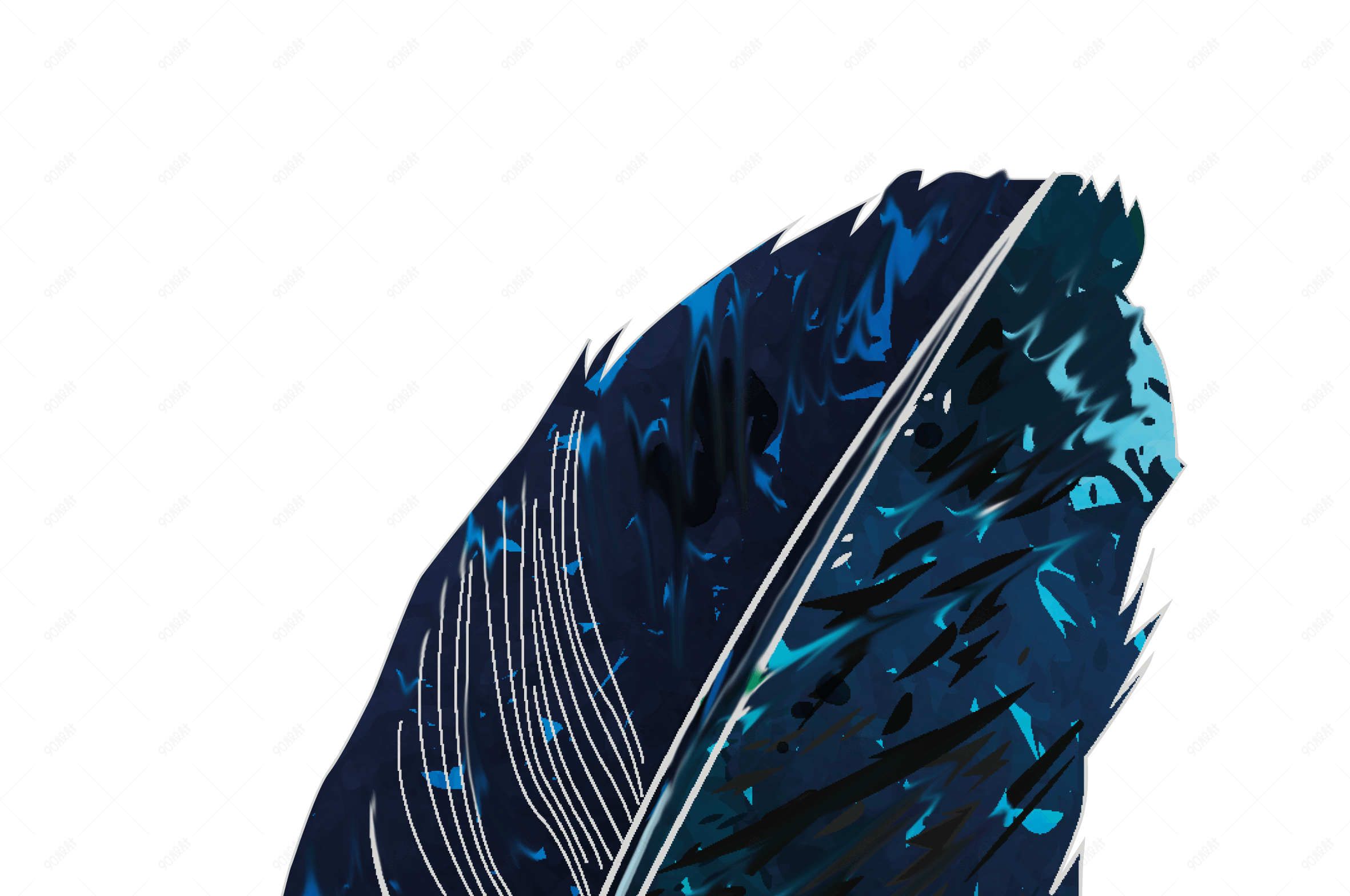 藏青色抽象羽毛效果图案