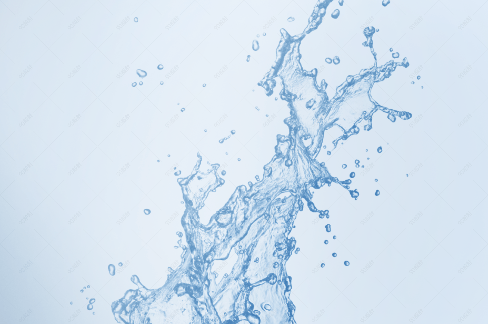 水花水飞溅水效果装饰简约【免抠元素psd】-90设计网