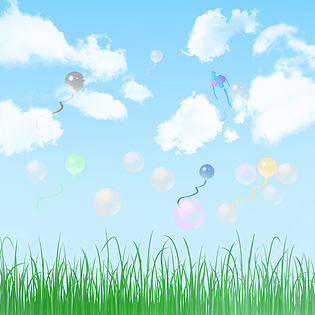 春天 生机 勃勃朝气 绿叶 蓝天 白云