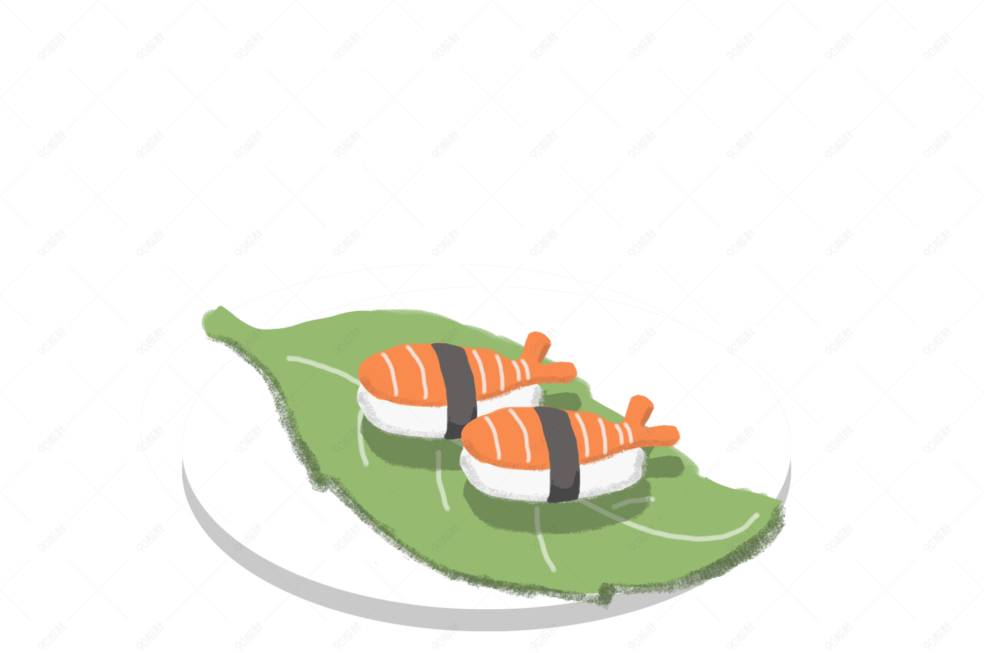 日式料理日系卡通手绘天妇罗寿司png