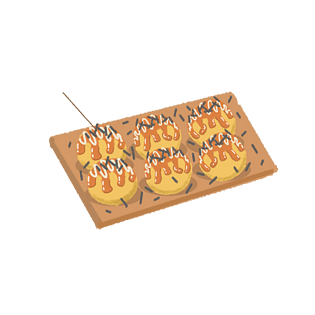 日式美食卡通手绘章鱼小丸子png