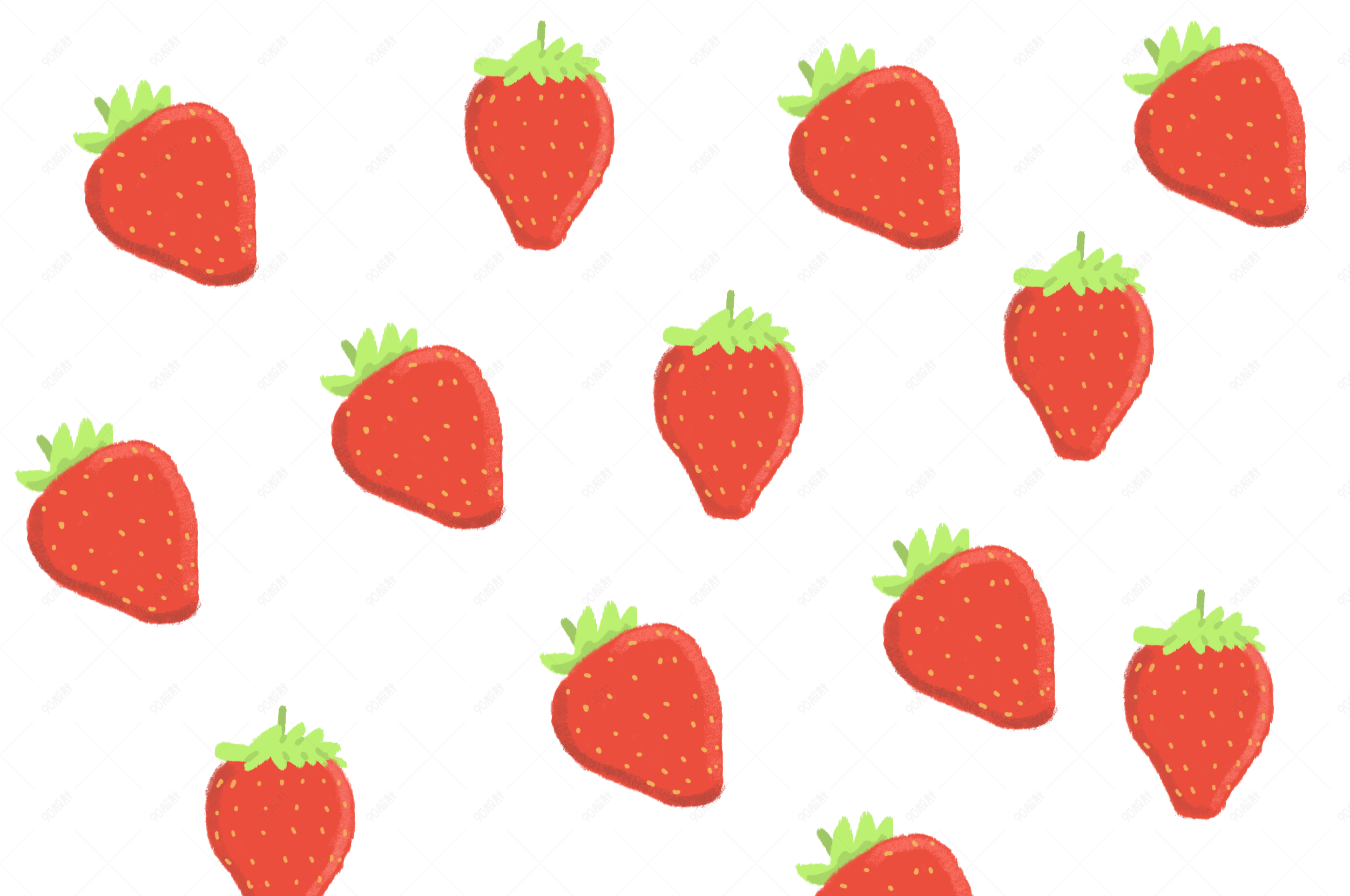 立夏日系卡通手绘水果草莓png