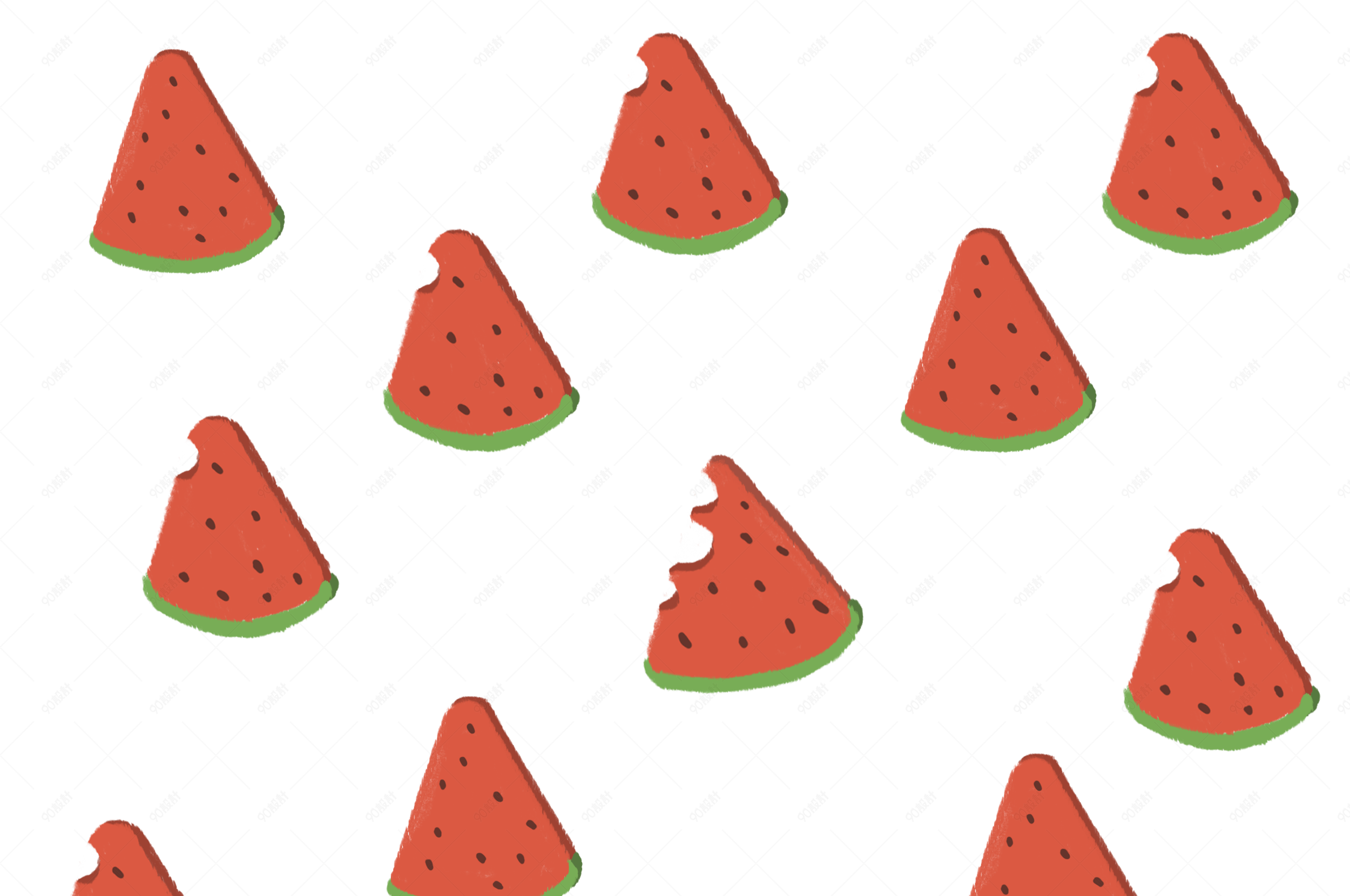 立夏日式手绘卡通西瓜水果png