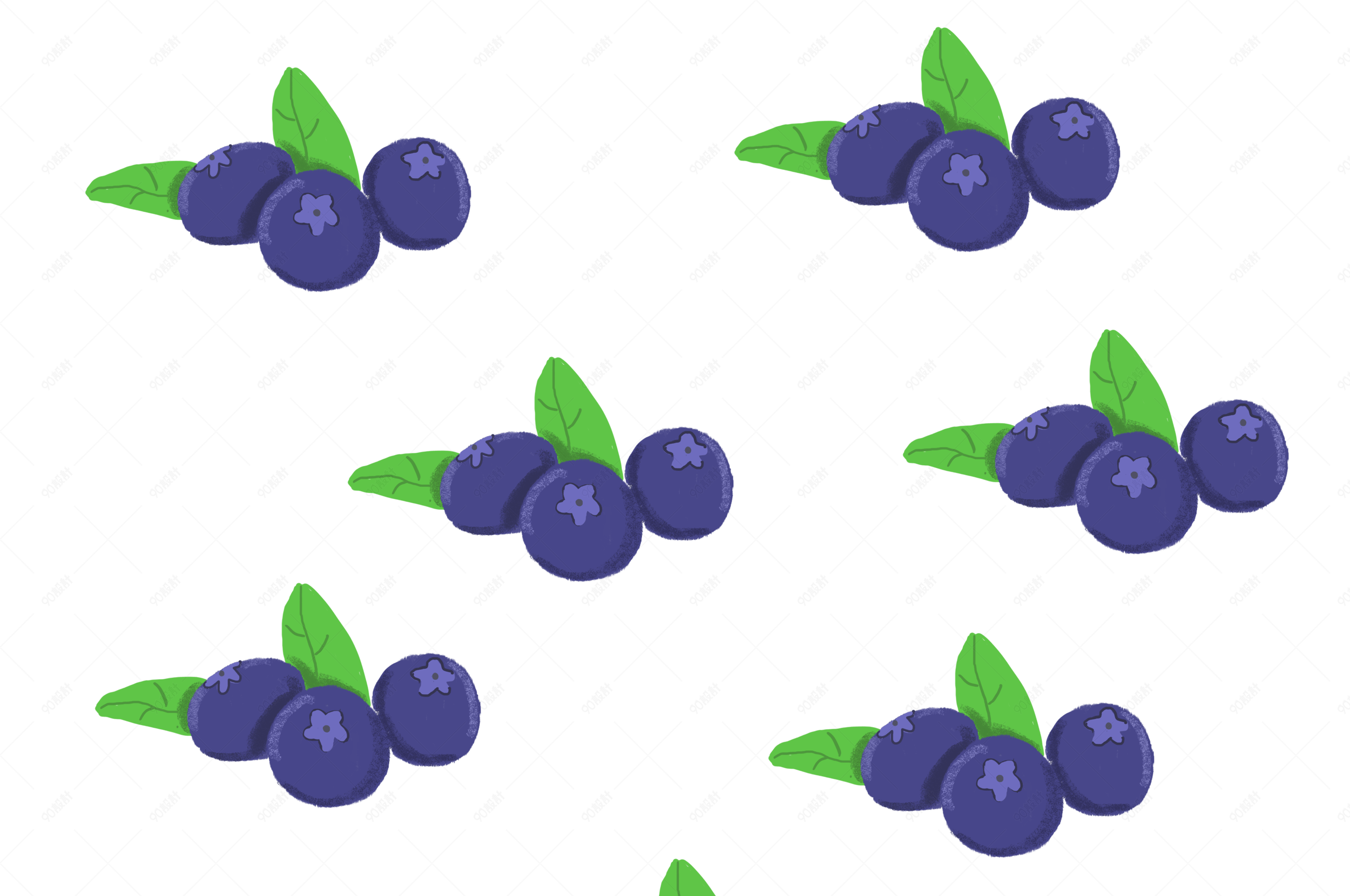 立夏日系卡通手绘夏日水果蓝莓png