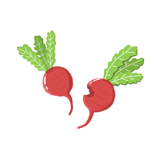 日式手绘卡通蔬菜红色可爱小萝卜png
