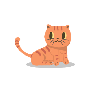 可爱宠物日式卡通手绘橙色喵咪png