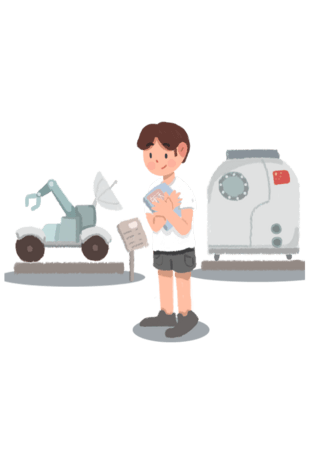 儿童节日式手绘卡通儿童节参观博物馆png