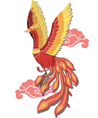 国潮系列手绘中国风凤凰祥云png