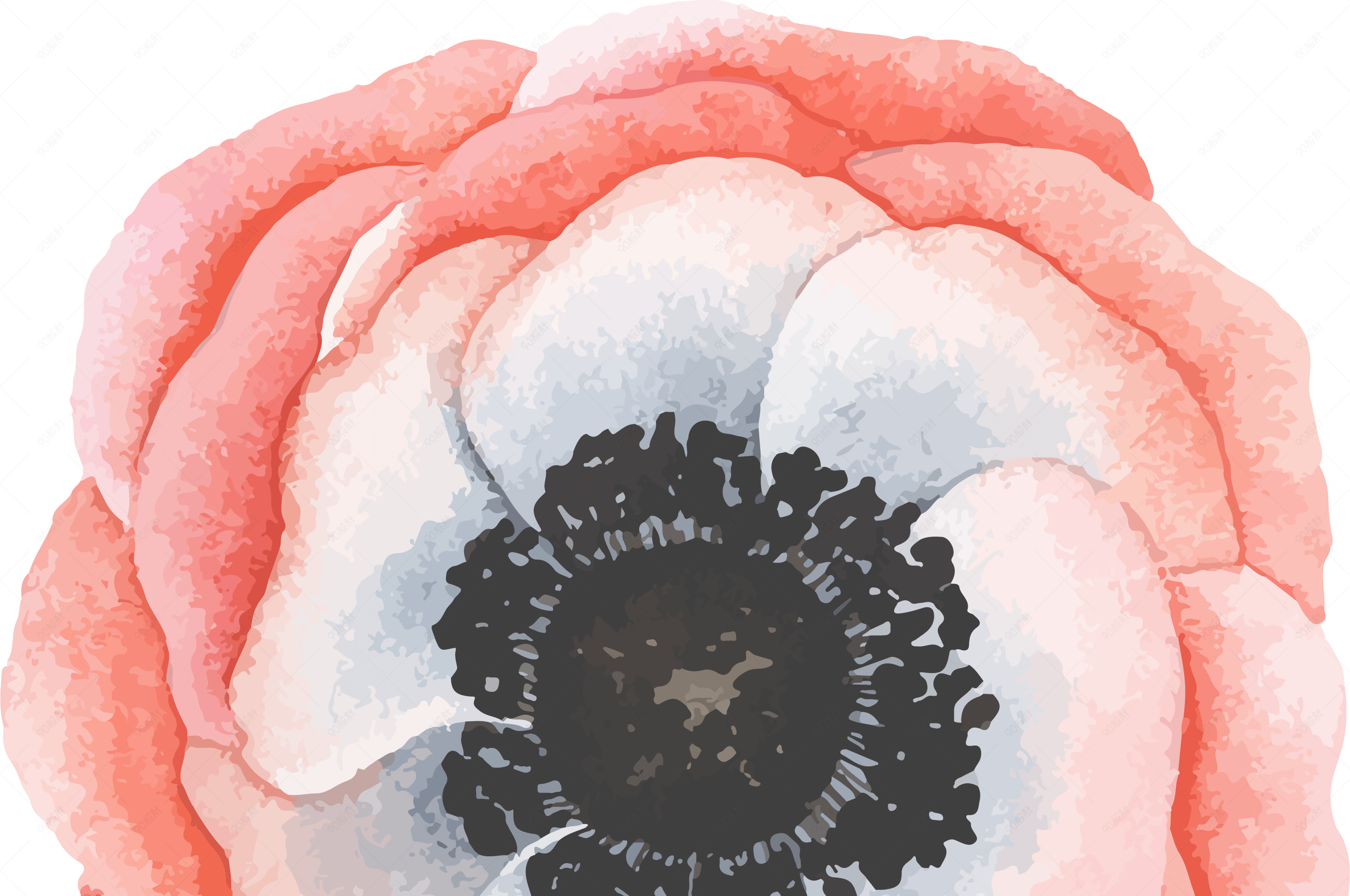 手绘小清新风格插画免扣花卉植物节日装饰