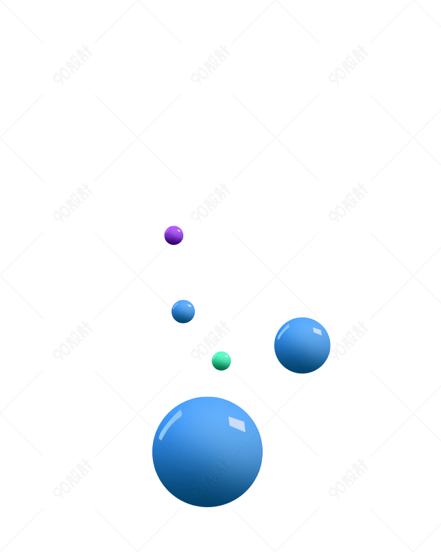节日素材彩色小球立体装饰免扣透明