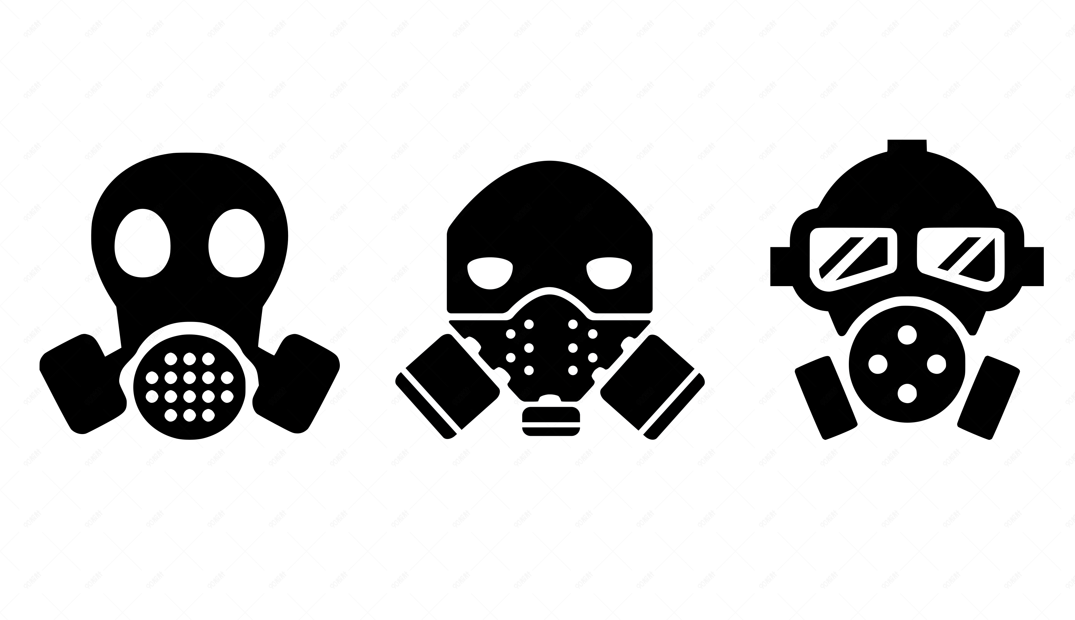 卡通黑色防毒面具免扣素材