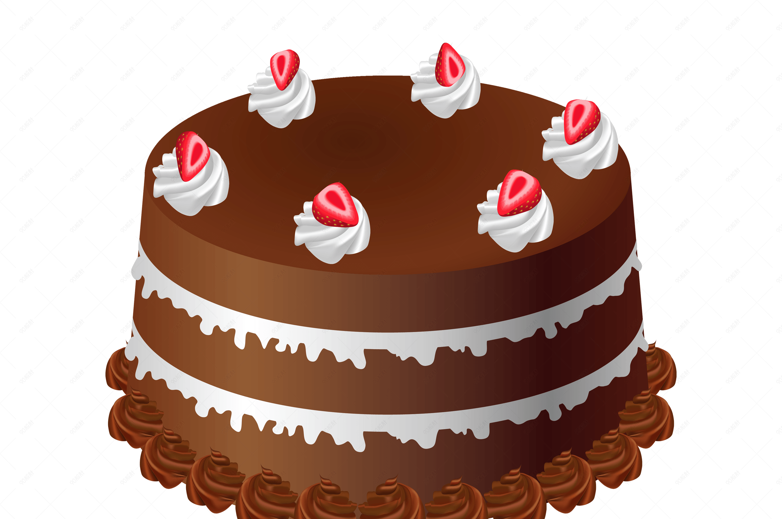 手绘奶油巧克力草莓蛋糕