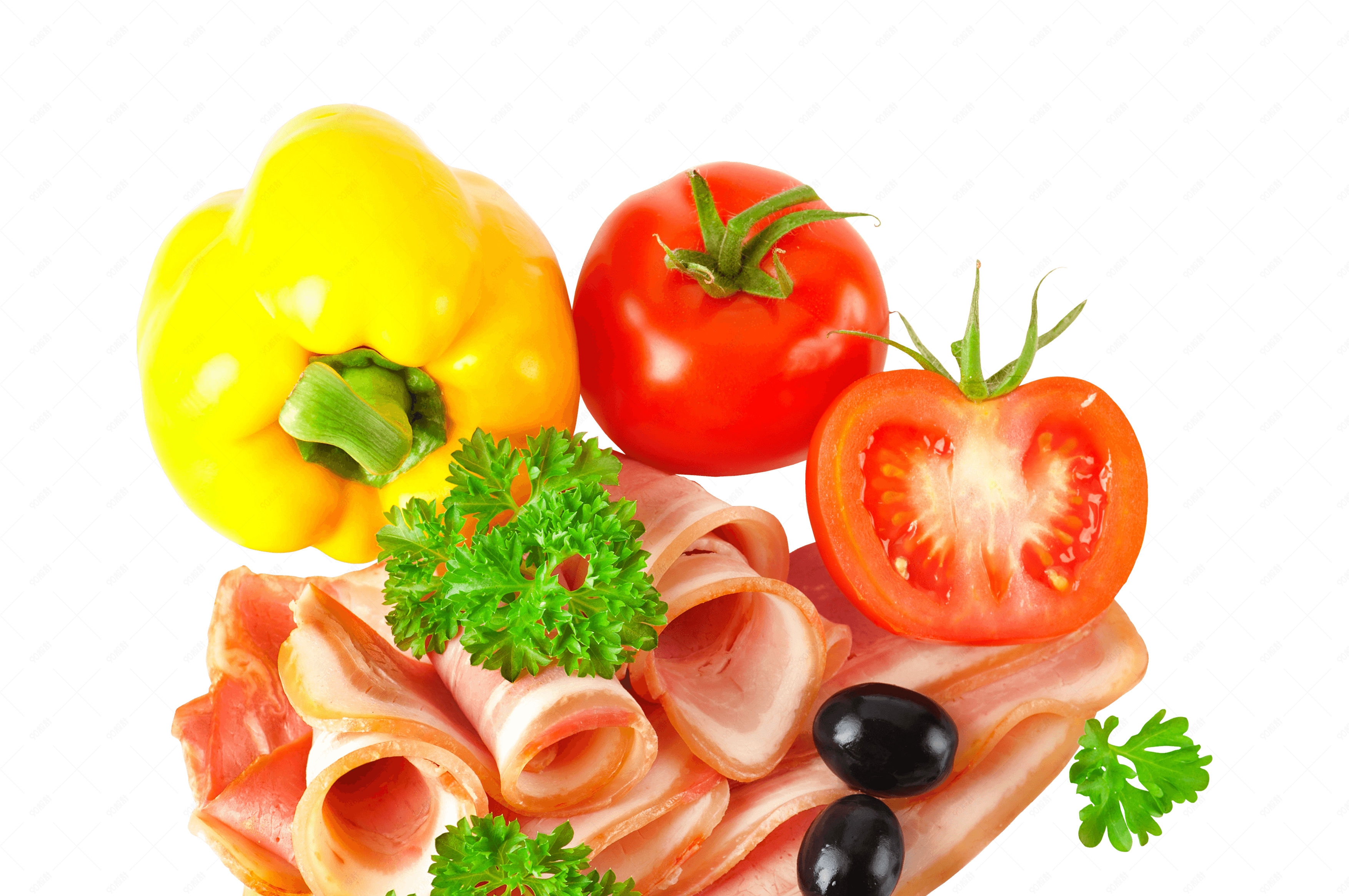 菜品原料培根彩椒西红柿