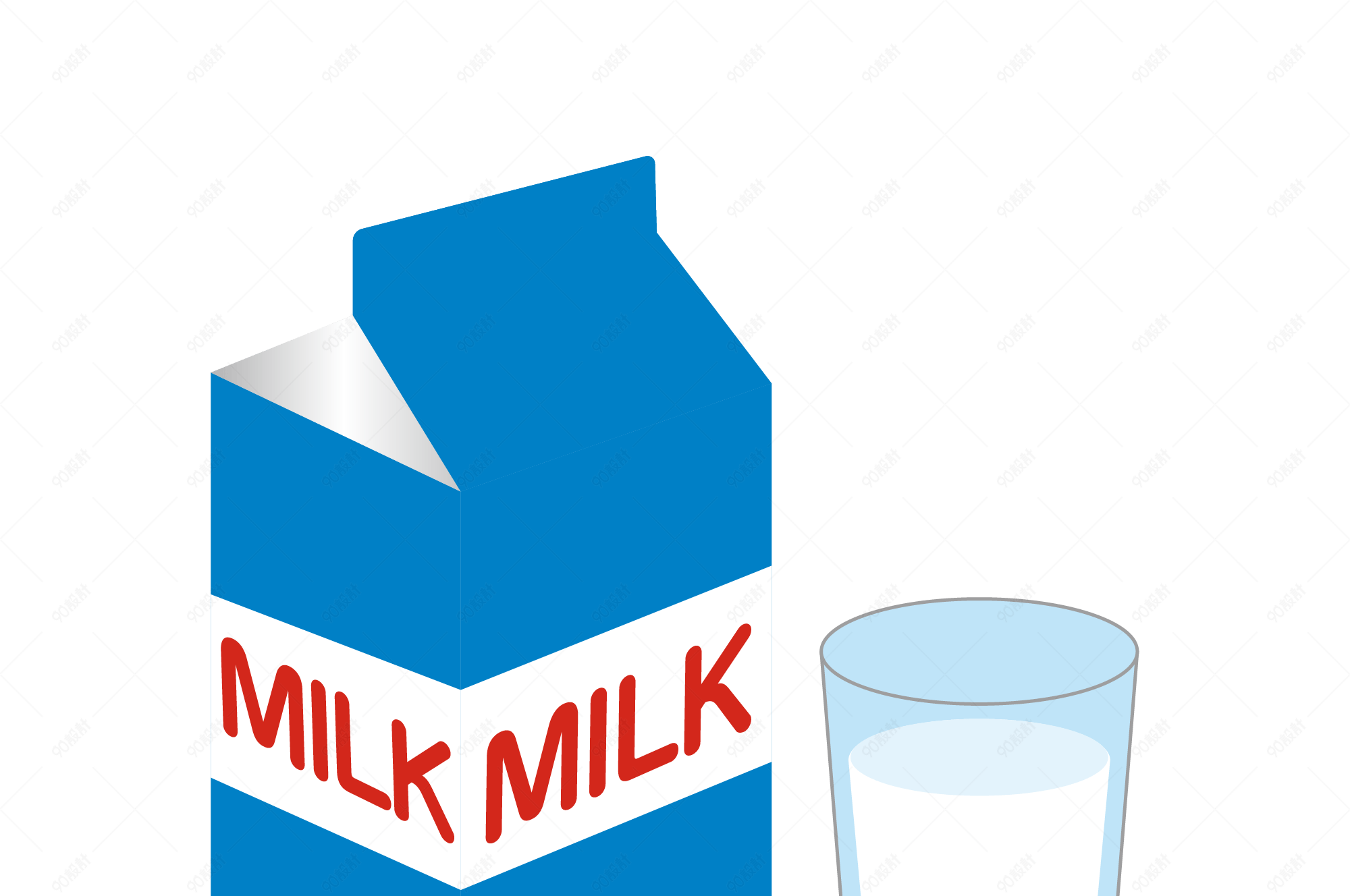 牛奶蛋白质纸盒子玻璃杯