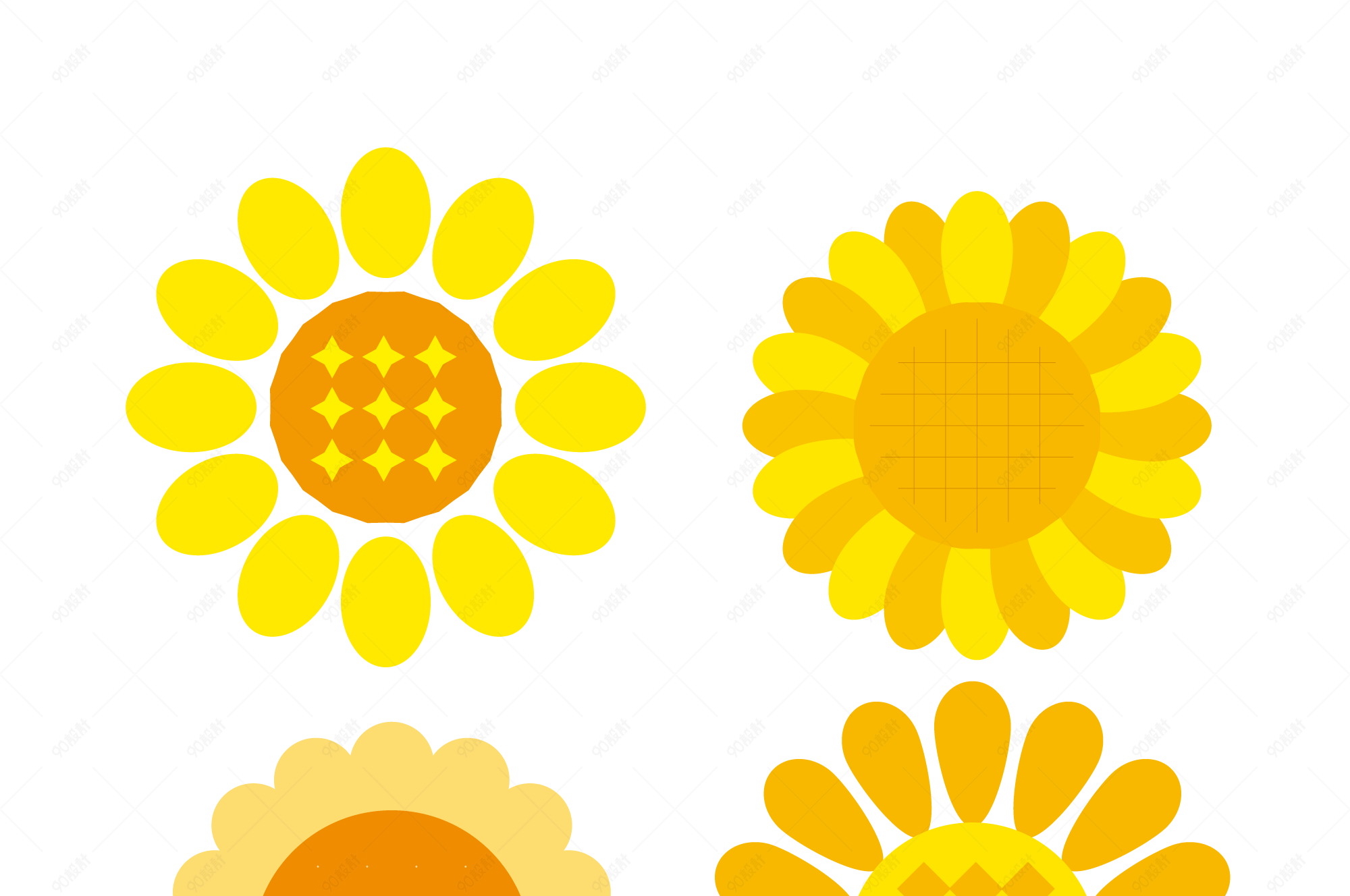 向日葵黄色手绘卡通装饰