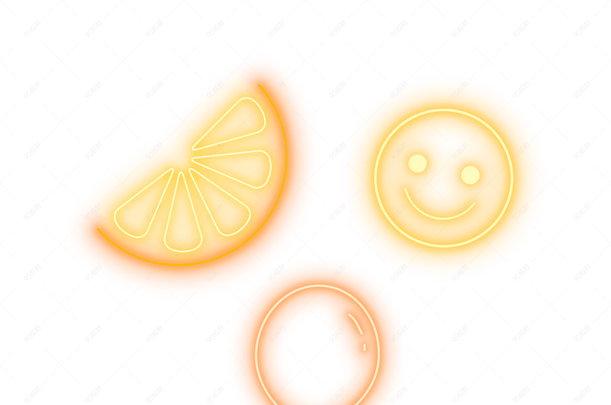 卡通笑脸气球橙子装饰