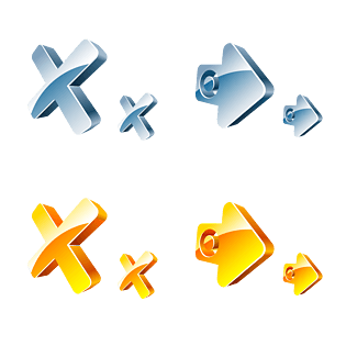 箭头指向符号叉叉错误标识