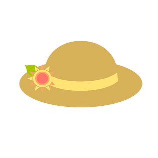 遮阳帽防嗮遮阳太阳叶子凉帽pngpsd2000*2000矢量卡通扁平化毕业季