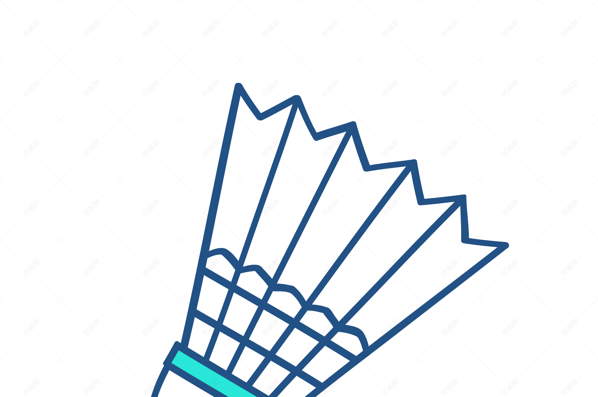 羽毛球和两个球拍插画