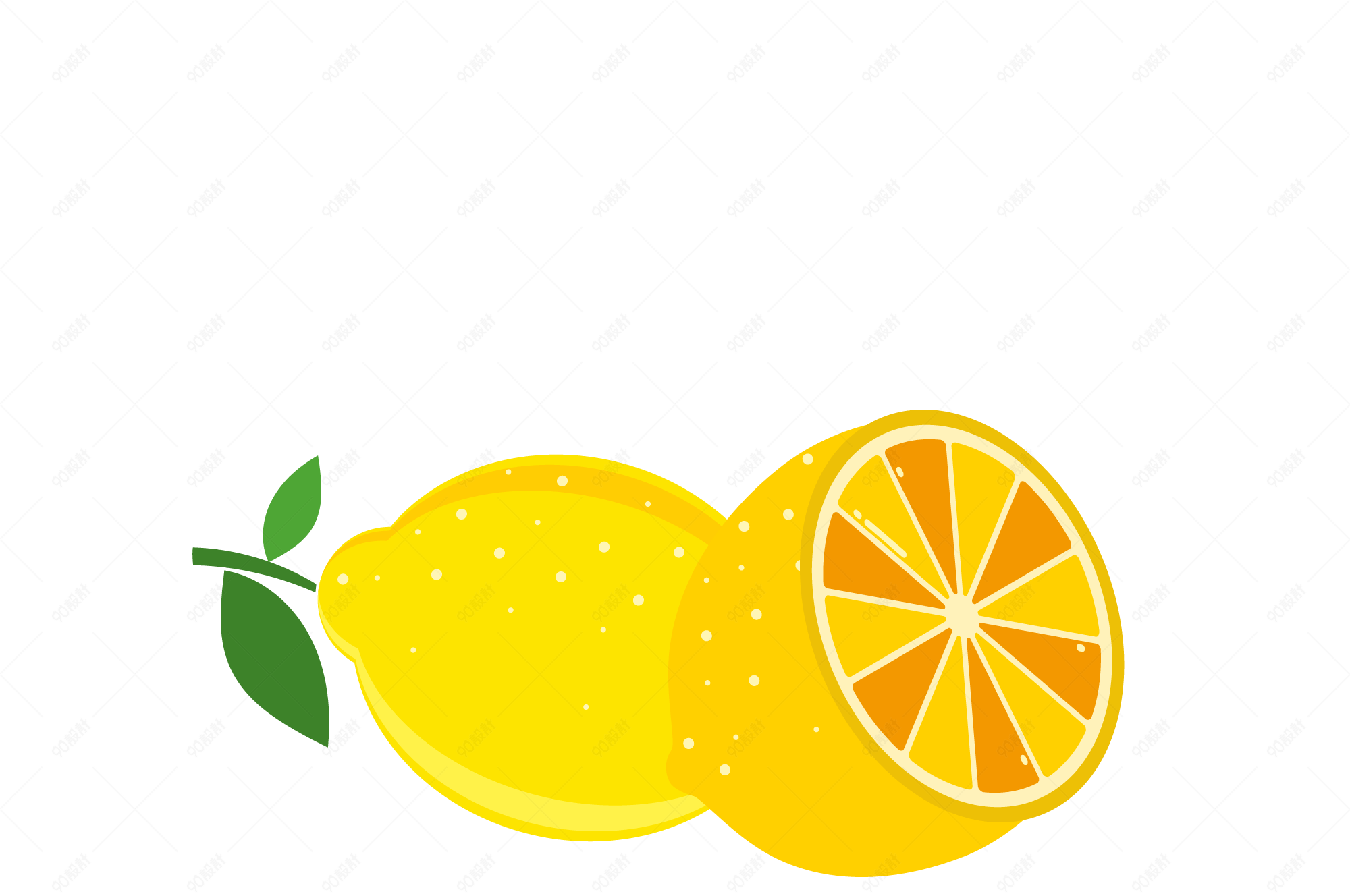 水果手绘柠檬维生素美白