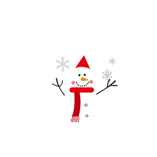 圣诞节 白色 红色 手绘 雪人 装饰