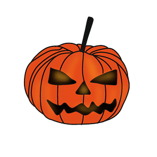 免抠万圣节 暗黑系手绘南瓜png