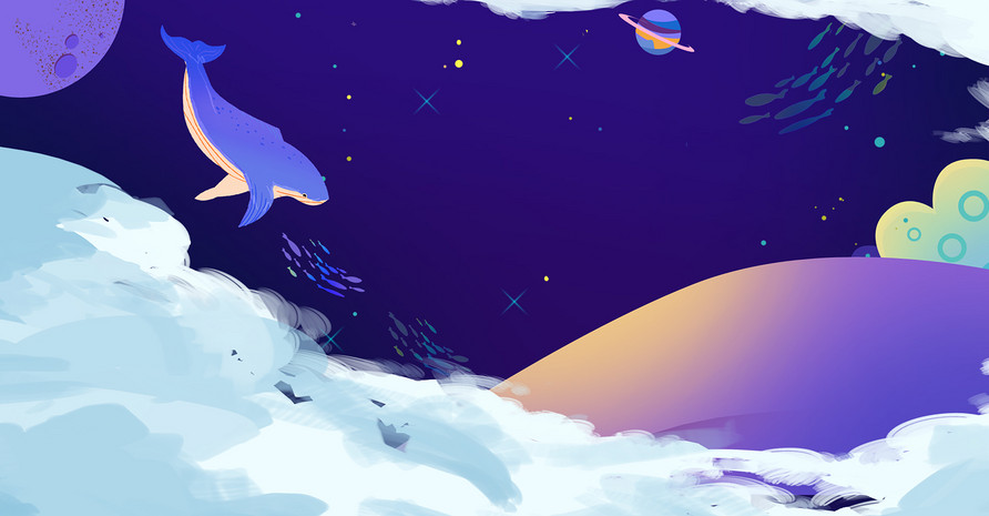 蓝色可爱母婴服饰玩具扁平卡通手绘海报背景