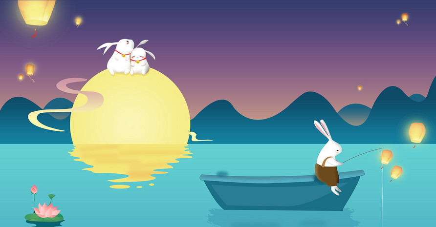 蓝色可爱母婴服饰玩具扁平卡通手绘海报背景