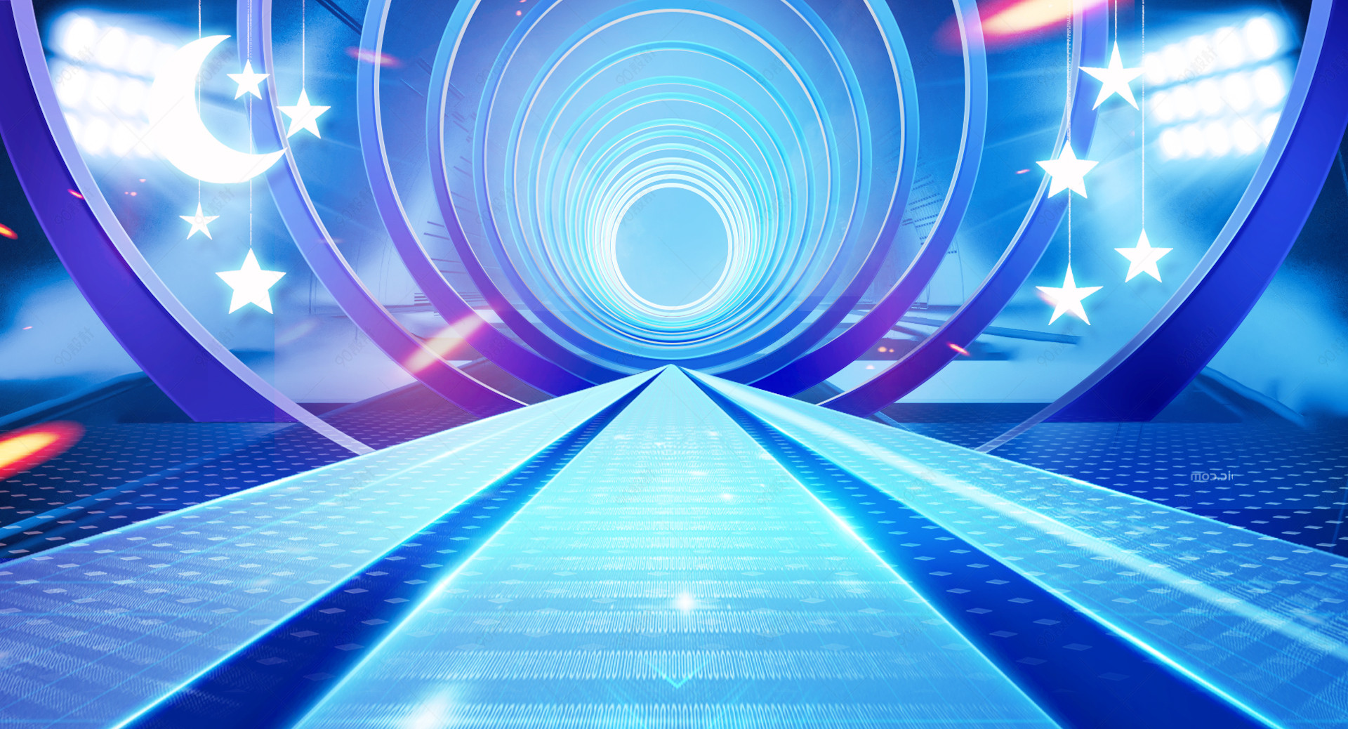 蓝色炫酷商务科技数码家电灯光全屏海报背景