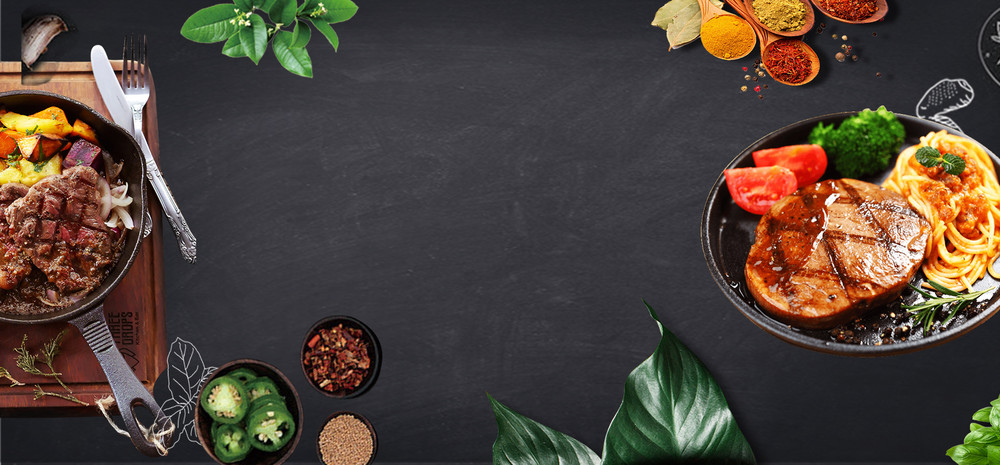 深色文艺场景餐饮食品banner海报背景