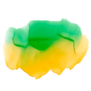 黄绿色渐变水彩晕染效果元素png