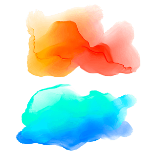 晕染渐变彩色水墨效果元素png