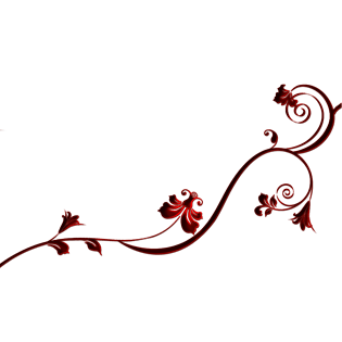 欧式红色渐变花边纹png