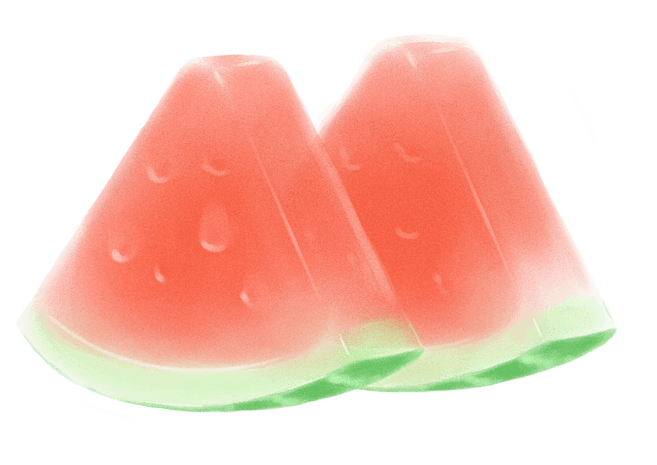 手绘小清新甜点夏日西瓜插画元素
