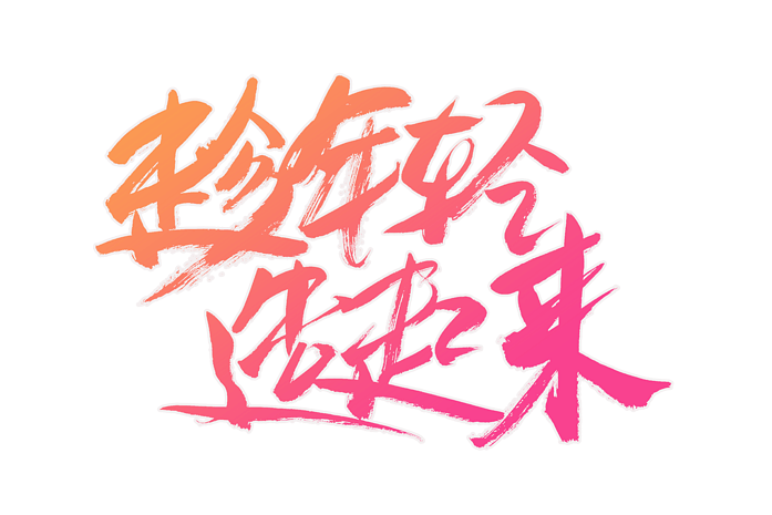 趁年轻造起来书法艺术字