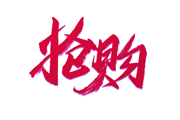 抢购购物狂欢书法艺术字