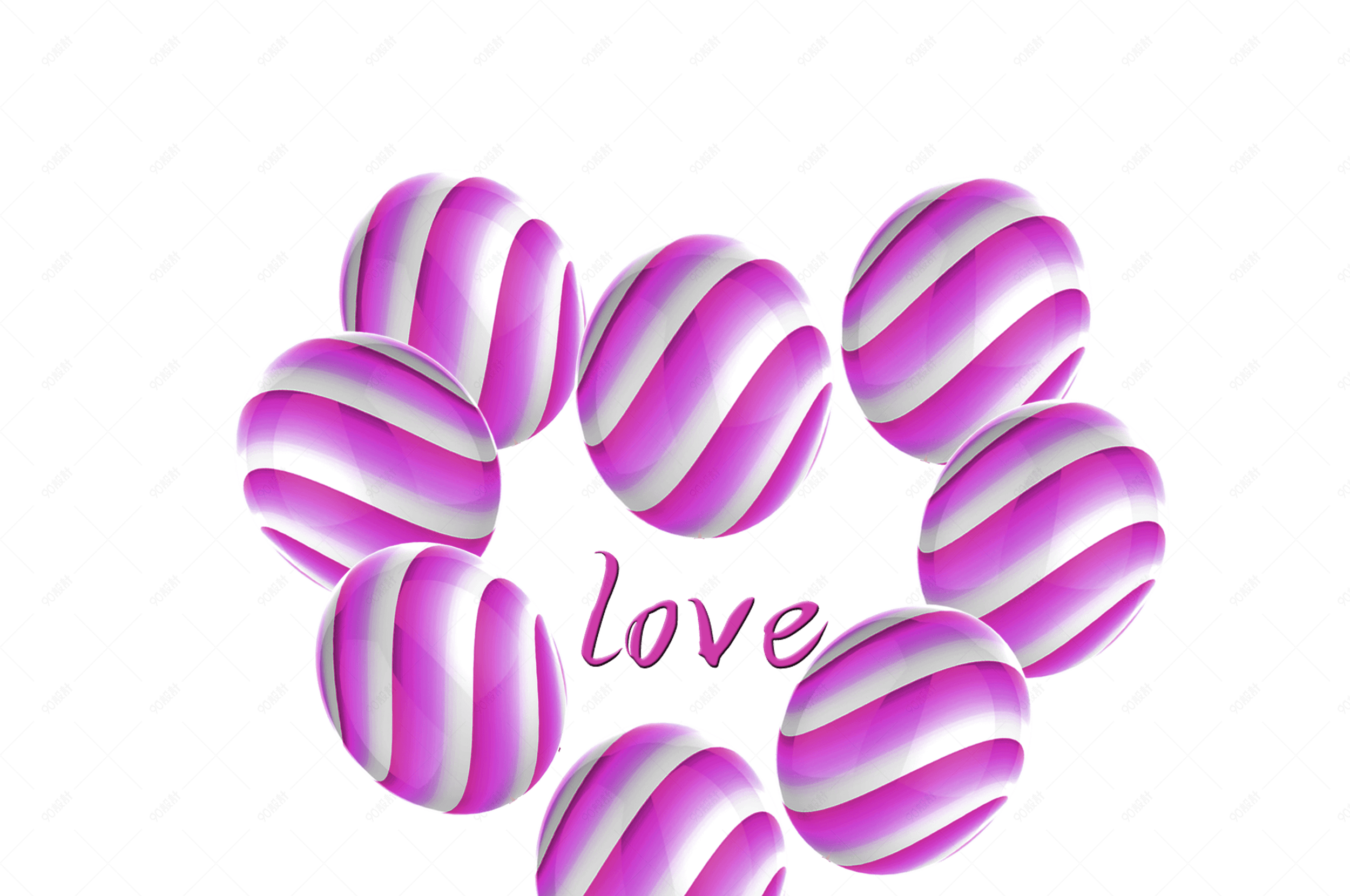 粉色心形气球双十一装饰素材