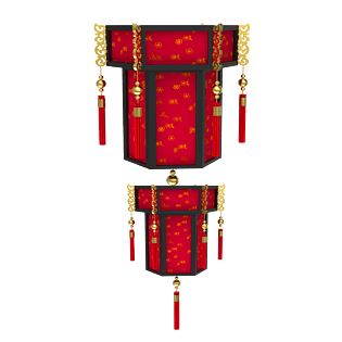 红色灯笼新年装饰素材免抠图案