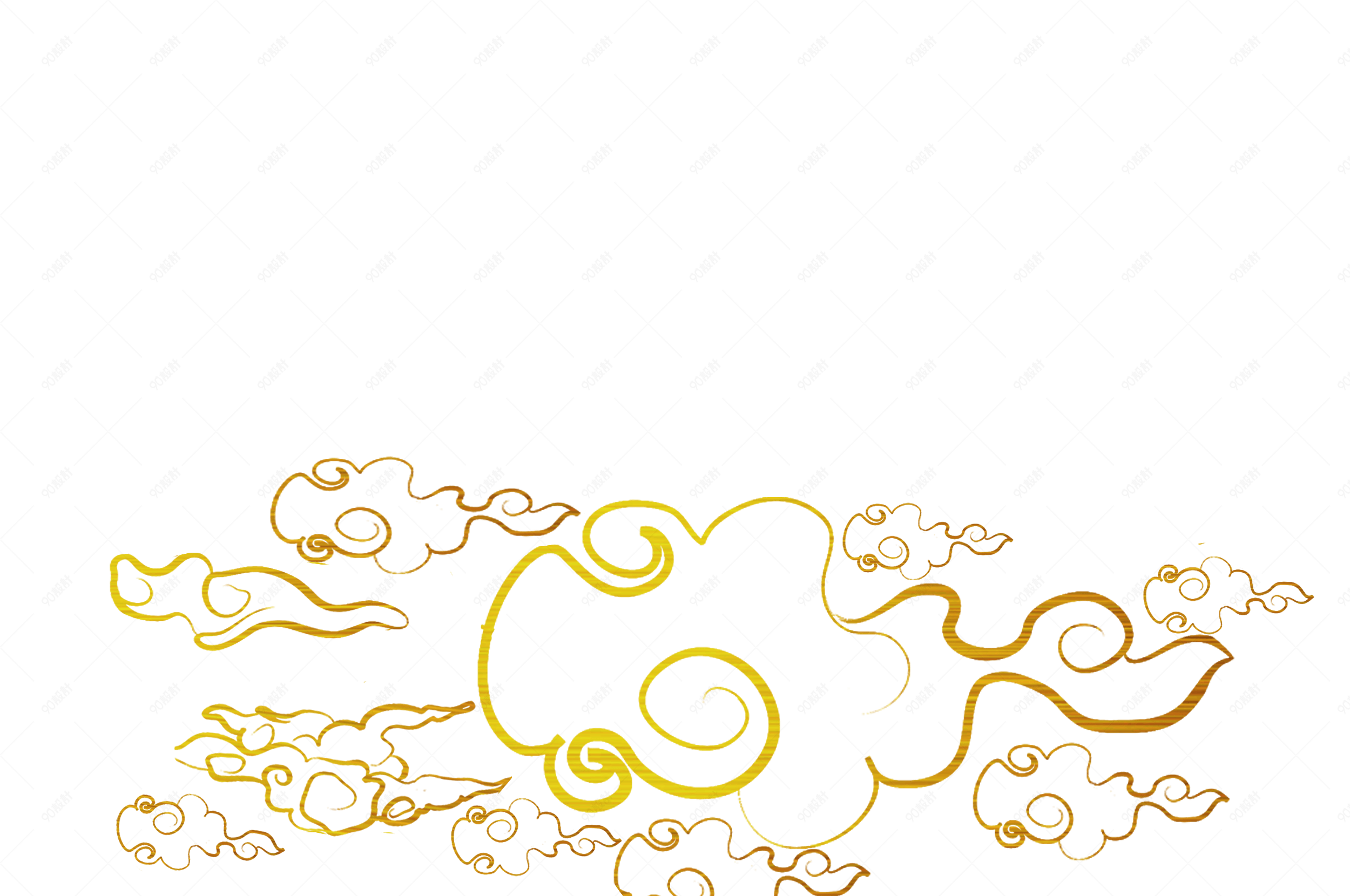 金色金线云纹免抠素材