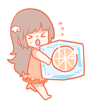 夏日可爱橘子冰块女孩