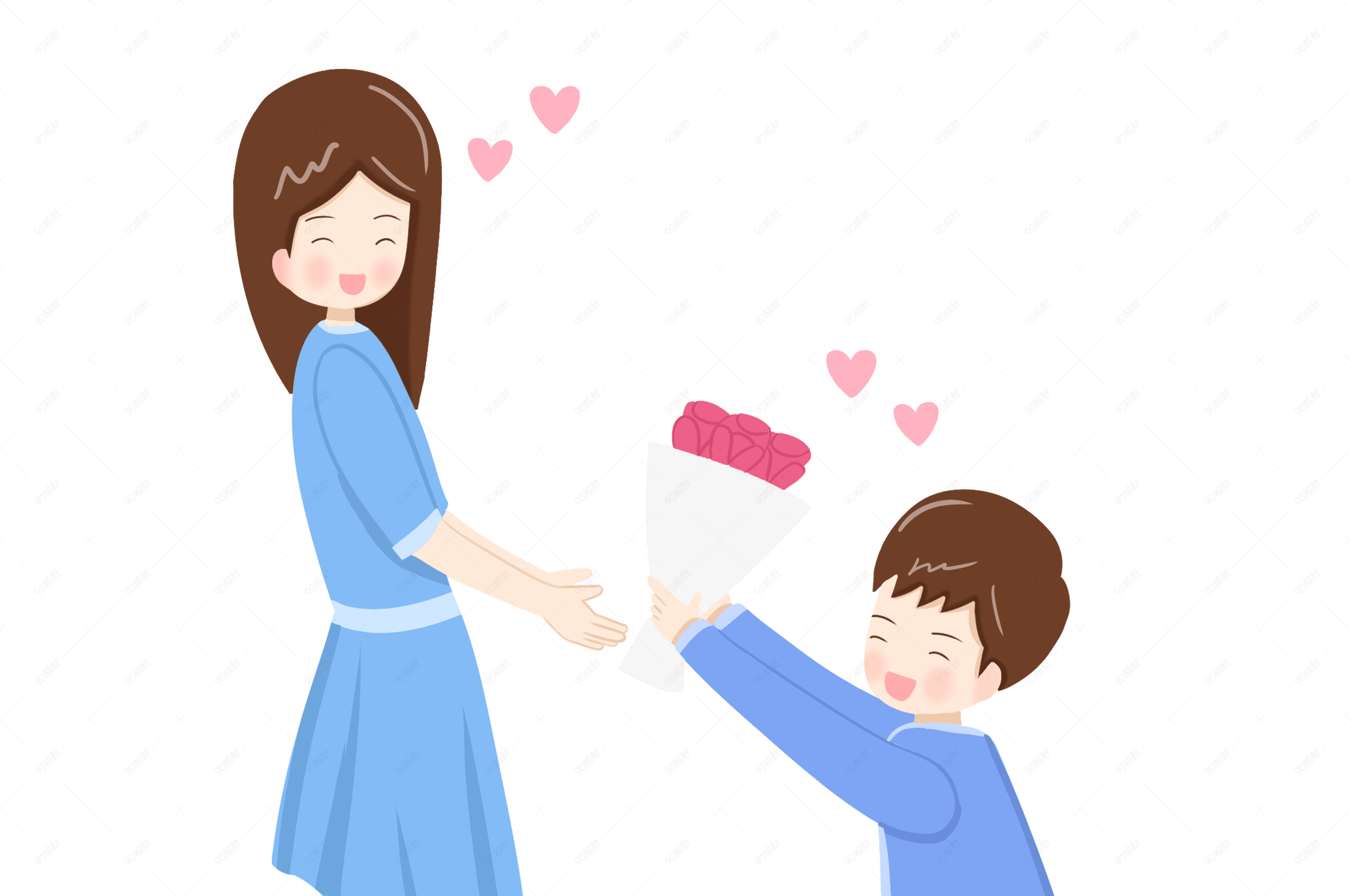 七夕情人节男孩单膝跪地求爱