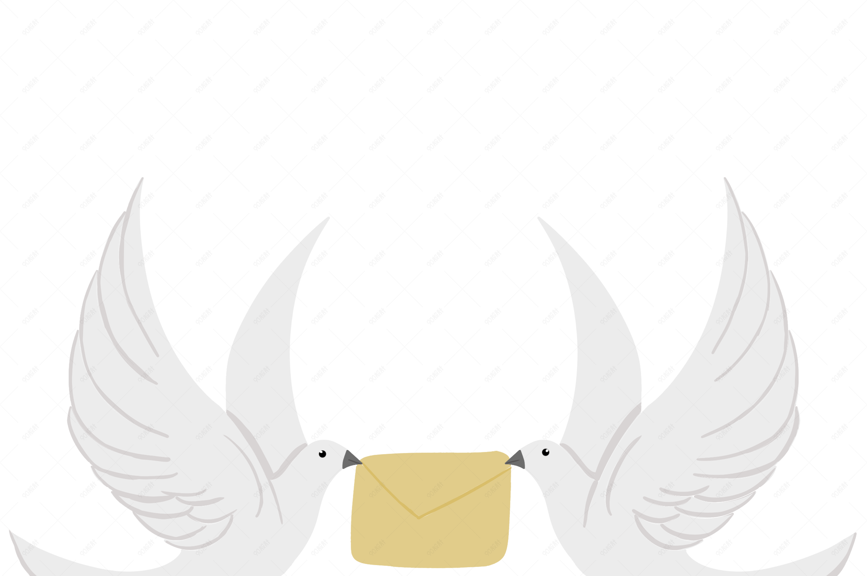 建军节两只和平鸽叼着牛皮信封