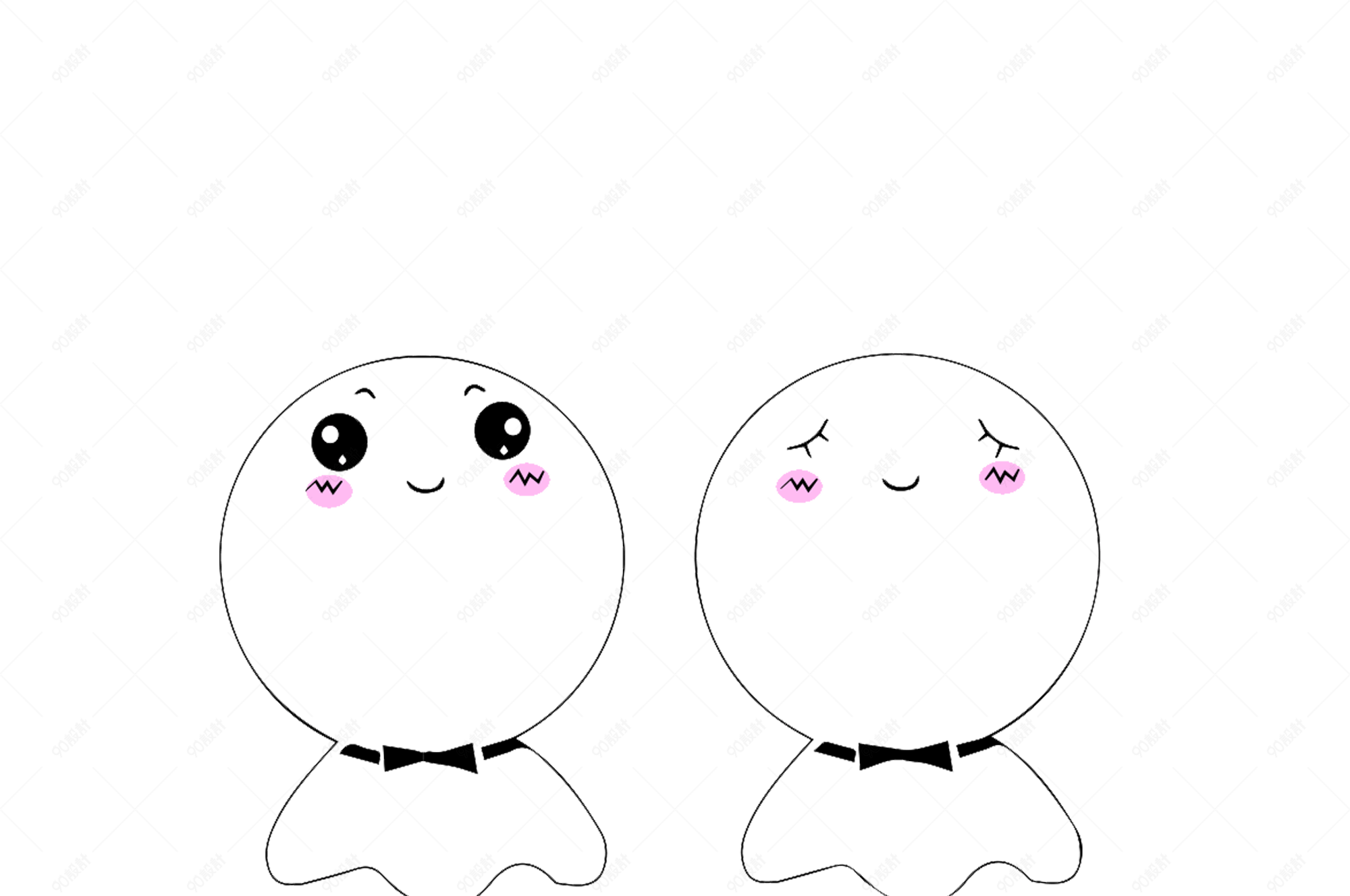 暑日晴天娃娃可爱卡通表情包设计